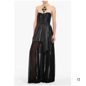 BCBGMAXAZRIA BLACK MARAS STRAPLESS EVENING GOWN SIZE 6